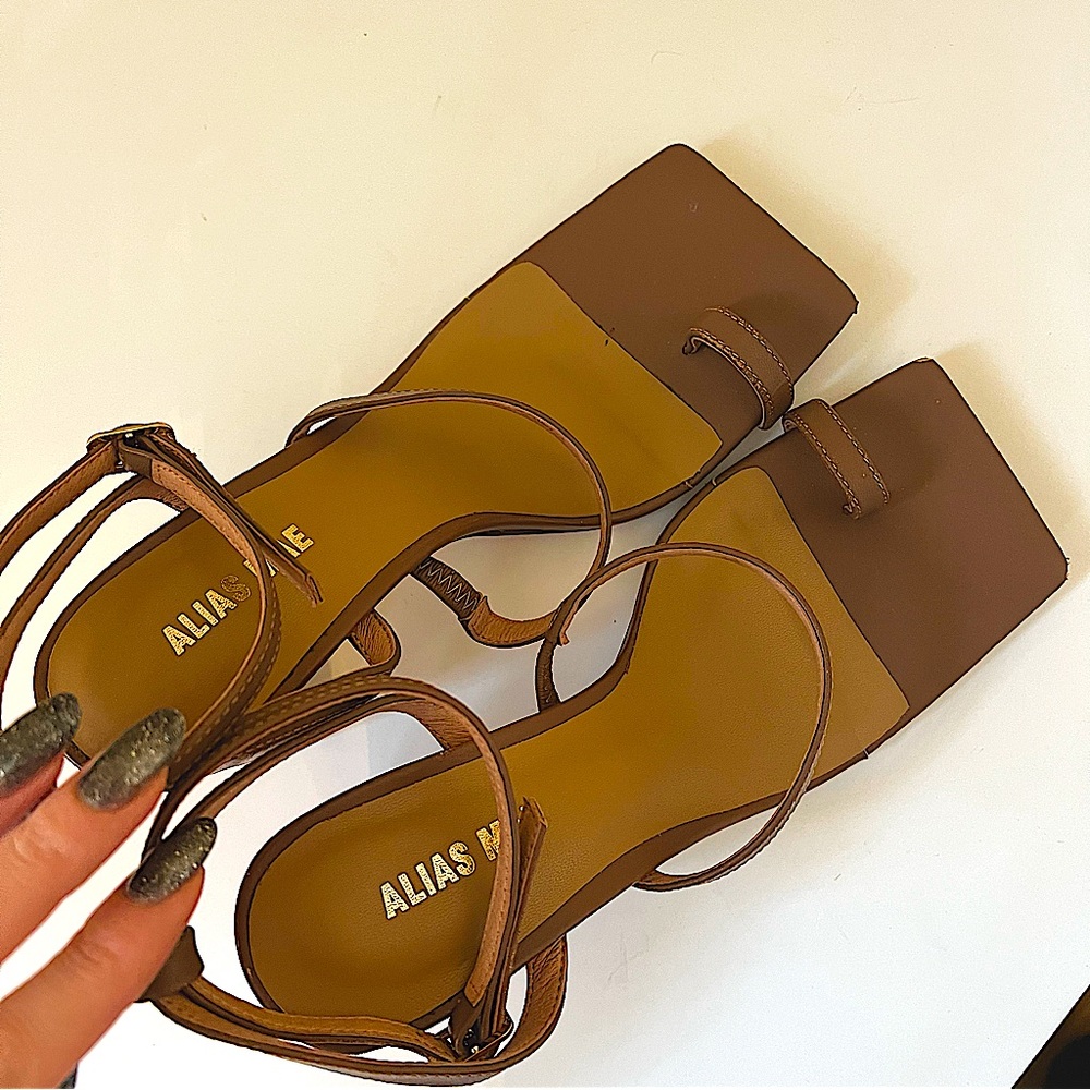 Alias Mae Square Toe Sandals And Toe Ring - image 1